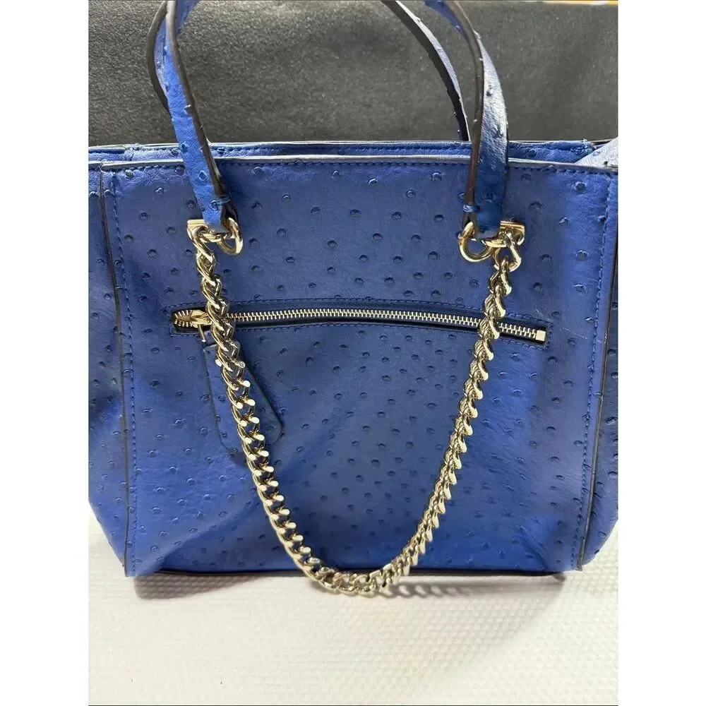 Guess Nikki Faux Ostrich Design Purse with Gold Chain ❤️